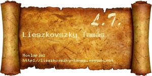 Lieszkovszky Tamás névjegykártya