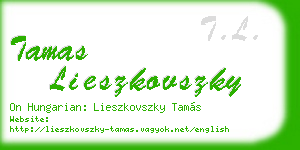 tamas lieszkovszky business card
